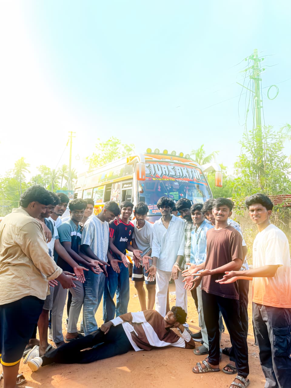 College group tour   countryside